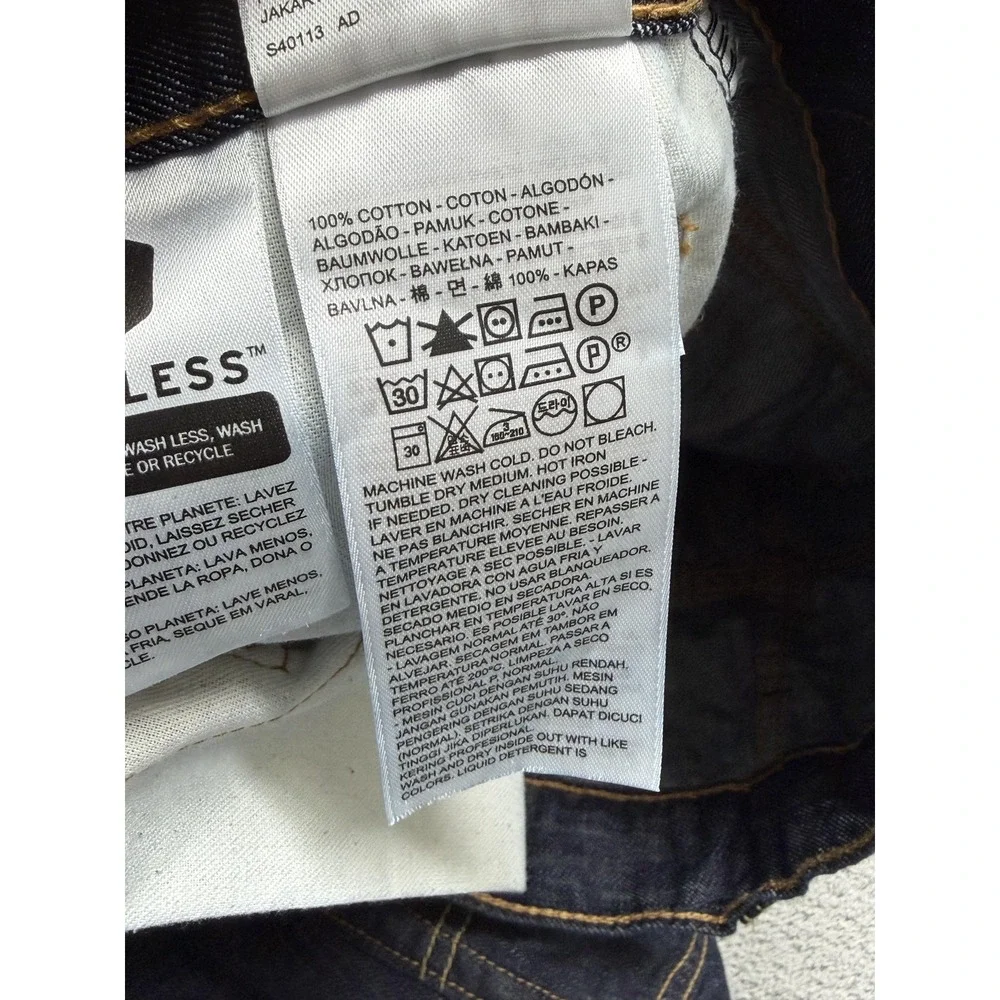 Levis 569 Jeans Mens Measured‎ 37x30 Dark Wash Blue Loose Straight Leg Relaxed